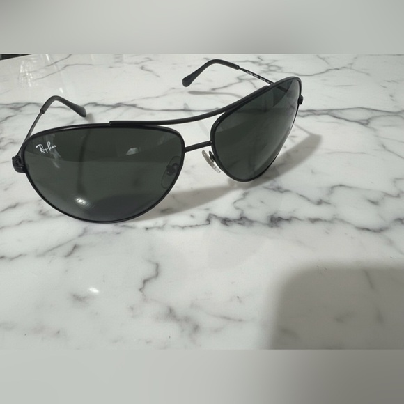 Ray-Ban Matte Black Aviator Sunglasses - Picture 3 of 4